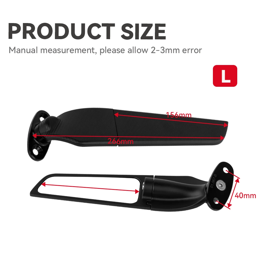 2PCS Motorcycle Mirrors Modified Wind Wing Adjustable Rotating Rearview Mirror For Honda CBR650 CBR600RR YAMAHA Kawasaki BMW