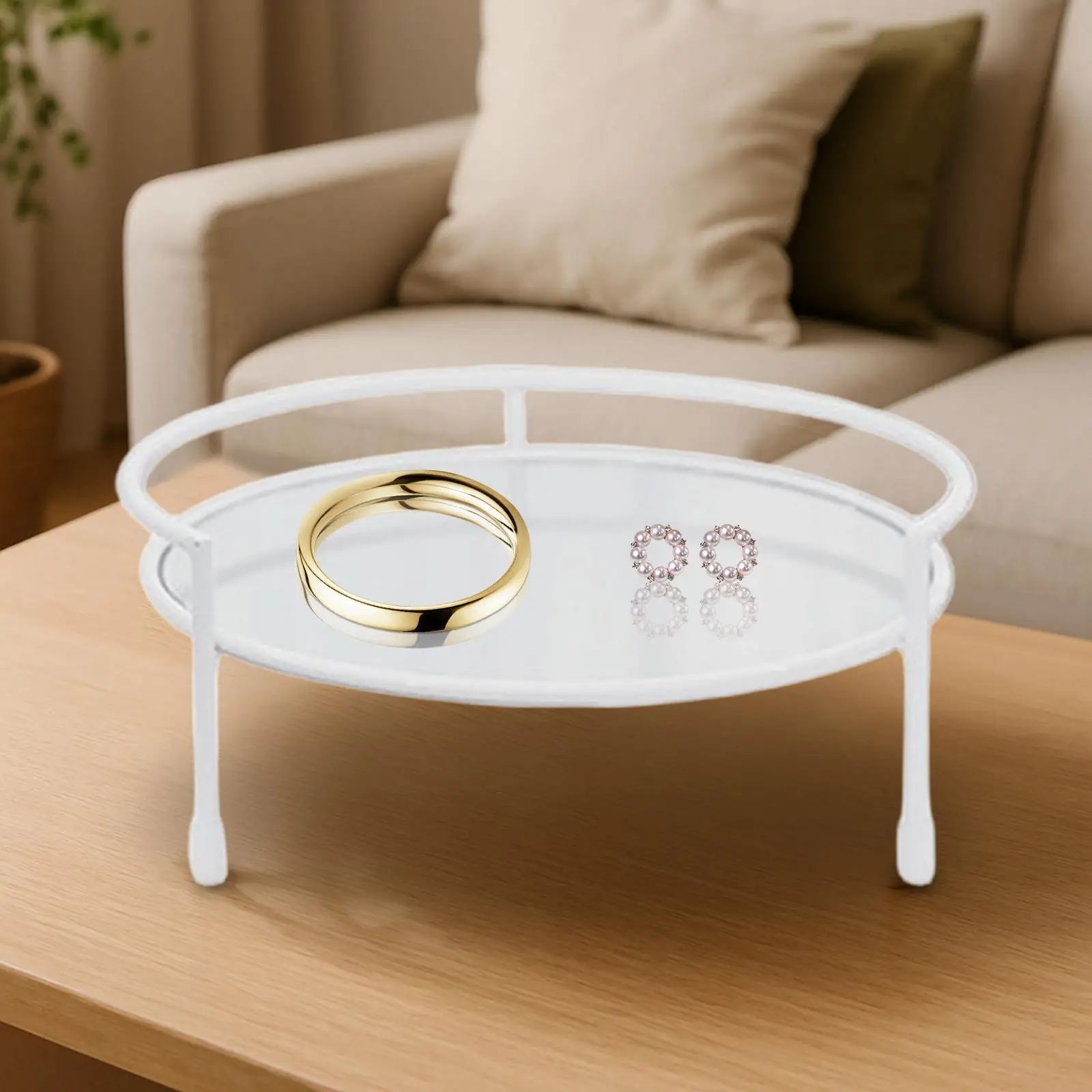 

Mirrored Decorative Tray Storage Tray Versatile Organization Photography Prop Cosmetic Makeup Organizer for Countertop Shop