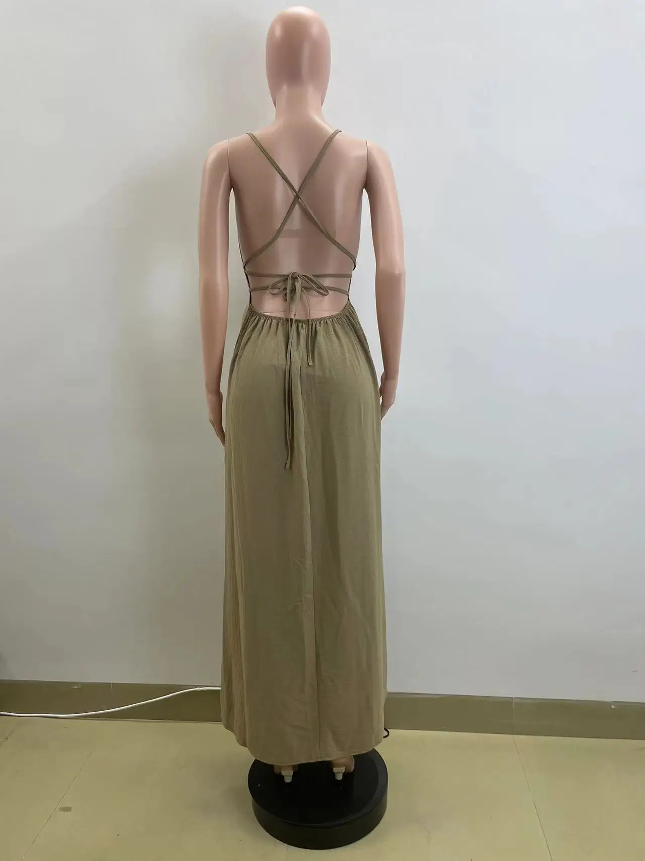 Leibchen Kleid Frauen Knöchel Länge Kleider Vestidos Quadrat Kragen Sexy Backless 2025, Sommer Leichte Stretch Lose Y2k Streetwear