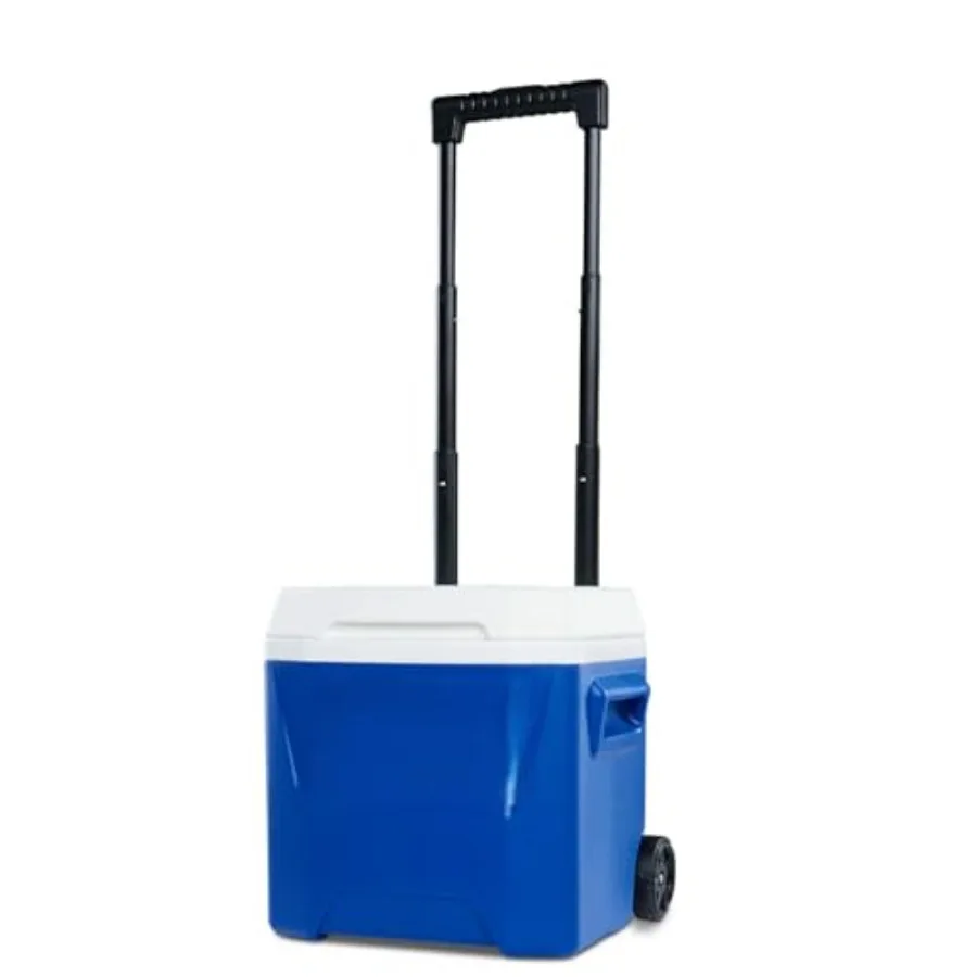 

16 QT Cooler with Durable Wheels and Handle, Hard-Sided Ice Chest, Rolling Insulated Cooler for Travel, Beach, Camping and Day