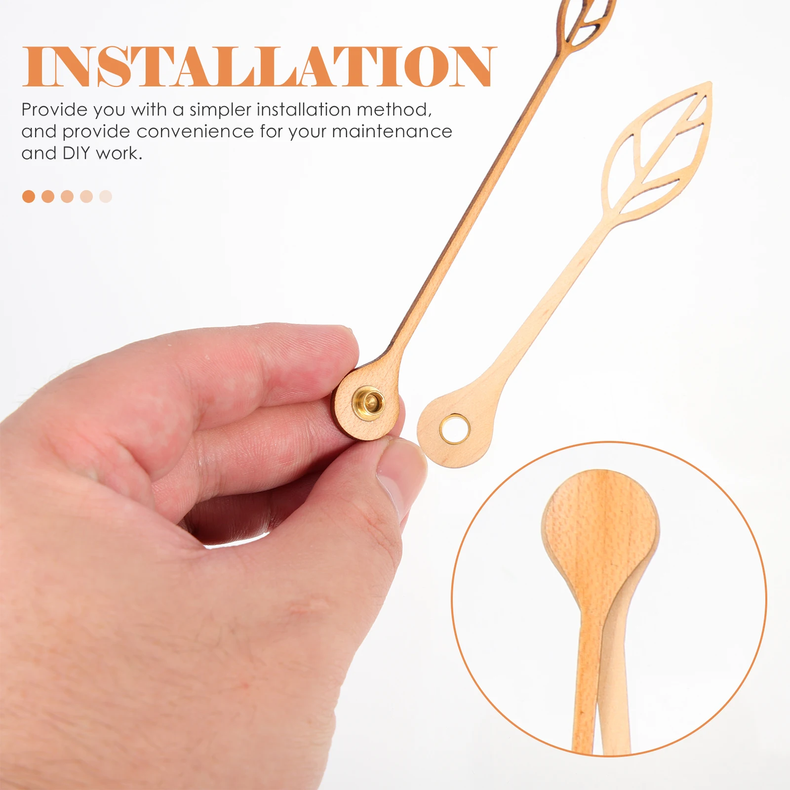 

4 set 4 Sets 10 Inch DIY Wooden Clock Hands Replacement Parts Kit Decorative Wear Resistant Durable Household Accessories