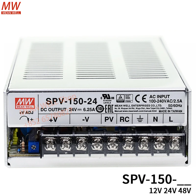 Original MEAN WELL SPV-150 Switching power supply 12/24/48V 150W Adjustable voltage (PV regulation requires external voltage)