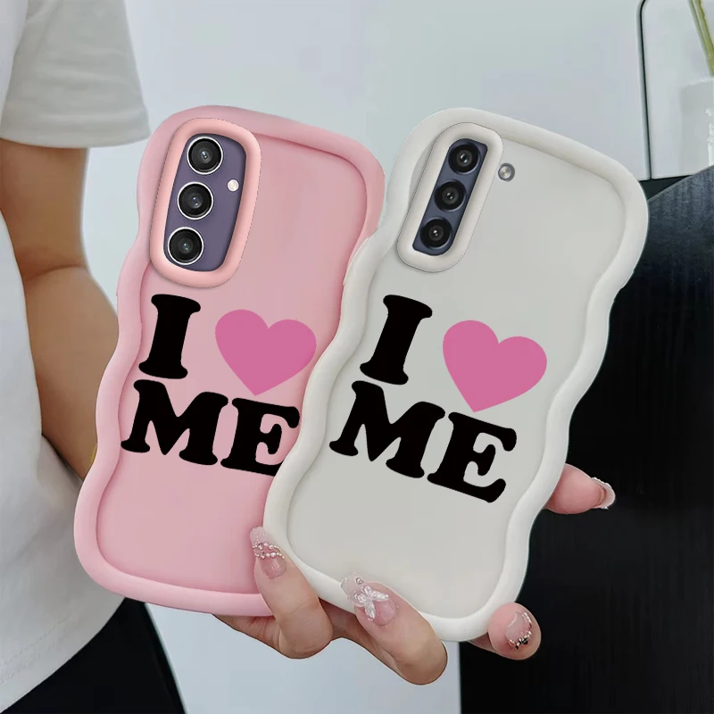 Love Me Fashion Wave Cassa Del Telefono Per Samsung Galaxy S21 S22 S23 FE S24 S25 PLUS ULTRA Morbida Protettiva Macaron Copertura