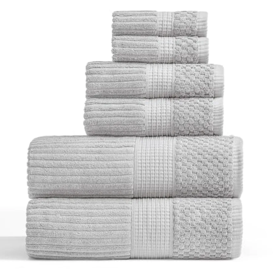 

100% Cotton Super Soft and Absorbent Quick-Dry 2 s 2 Hand s and 2 Washcloths Textured and Durable Cotton Krista Collection