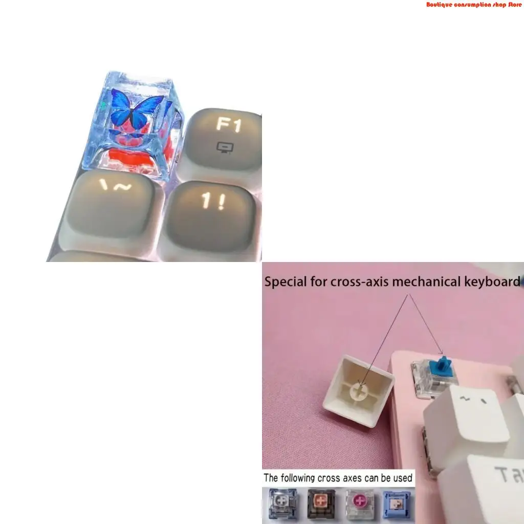 L9NA Resin Butterfly Keycap OEM Profile Ergonomic Keycap For Mechanical Keyboards