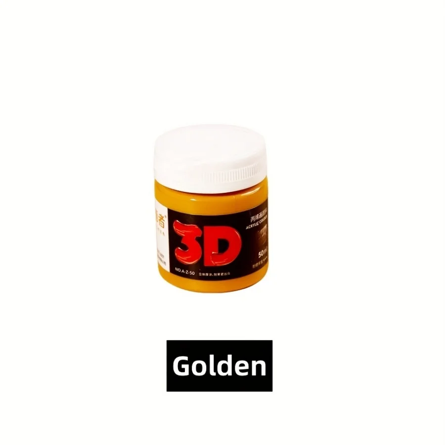 Goldene Professionelle Metallic-Acrylfarbe, 50/100/300ml, Leuchtende Farben, Verblassungsbeständig, Geeignet für Leinwand, Malerei-Kreationen – Detail 7