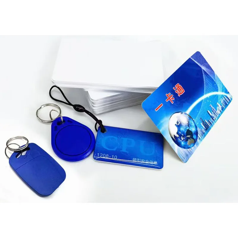 T5577 125KHz Copy Rewritable RFID Tag Key Ring  Epoxy Crystal Rewritable Blank ID Card, Access Control Copy Keychain, 100Pcs