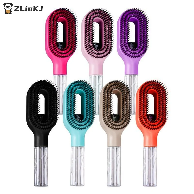 1Pcs Refillable Liquid Water Spray Paddle Comb Anti Static Spray Hair Brush Soft Bristle Hair Styling Massage Comb For Home