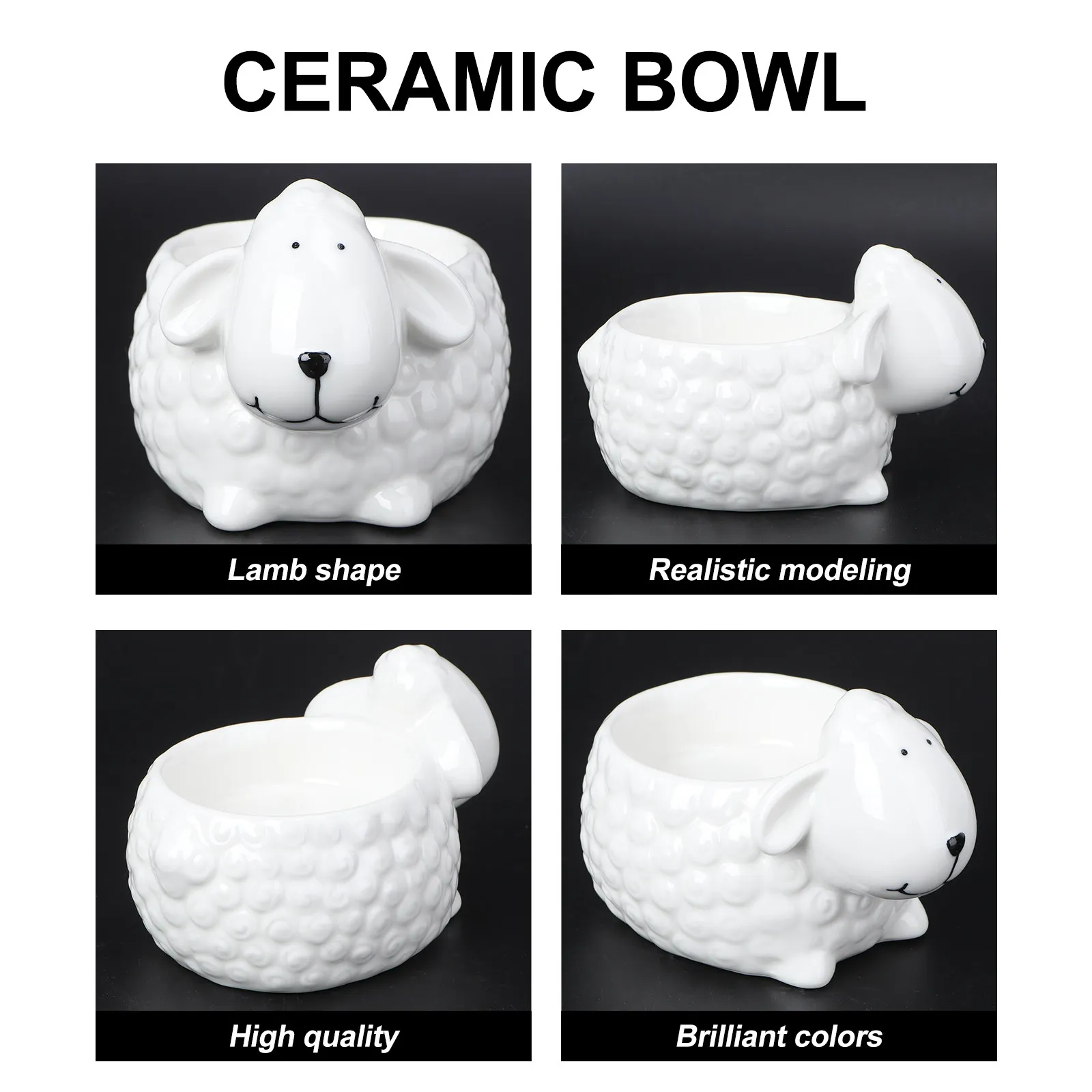 1Pcs Assisted Food Bowl Creative Ceramic Sheep Shape Household Decorative Children's Tableware Lovely Feeding Container