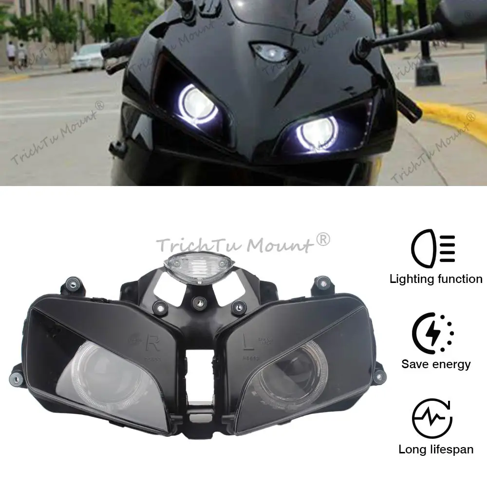 

Motorcycle LED Headlight Lo/Hi Beam Headlamp Assembly Modified Head Light For Honda CBR600RR F5 2003 2004 2005 2006
