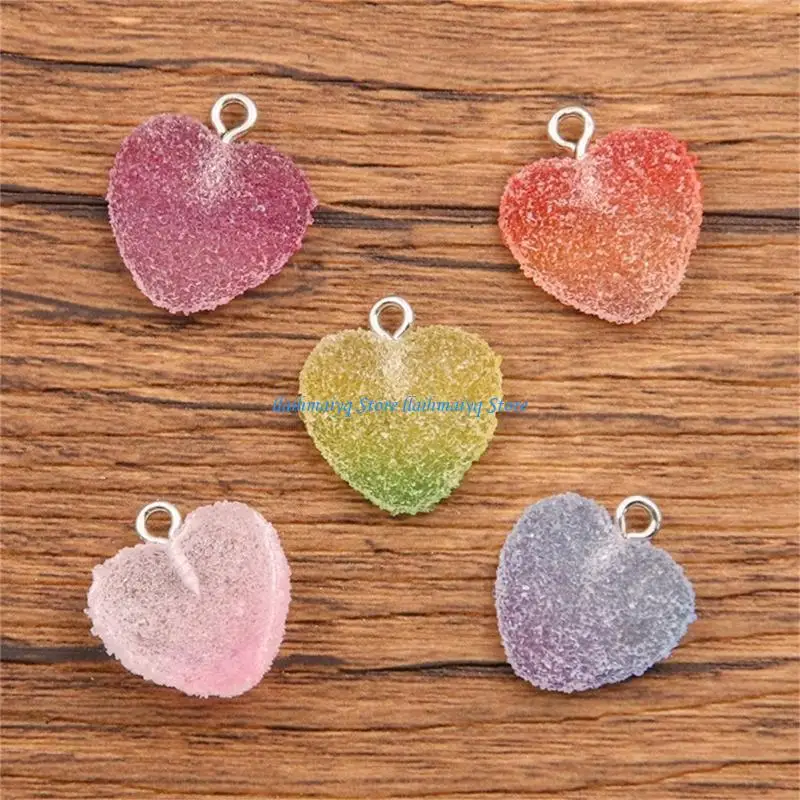 573B 20Pieces Vibrant Bear Heart Star Charm Set Unique Resin Cartoon Pendants for Crafting Necklaces and Bracelets