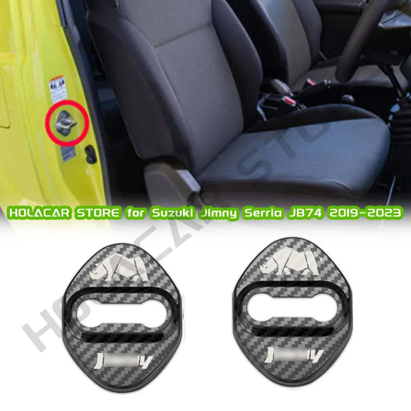 Car Door Lock Cover for Suzuki Jimny JB64 JB74 2019-2023 Auto Door Lock Trim Decoration Protective Cover Sticker Car Accessories