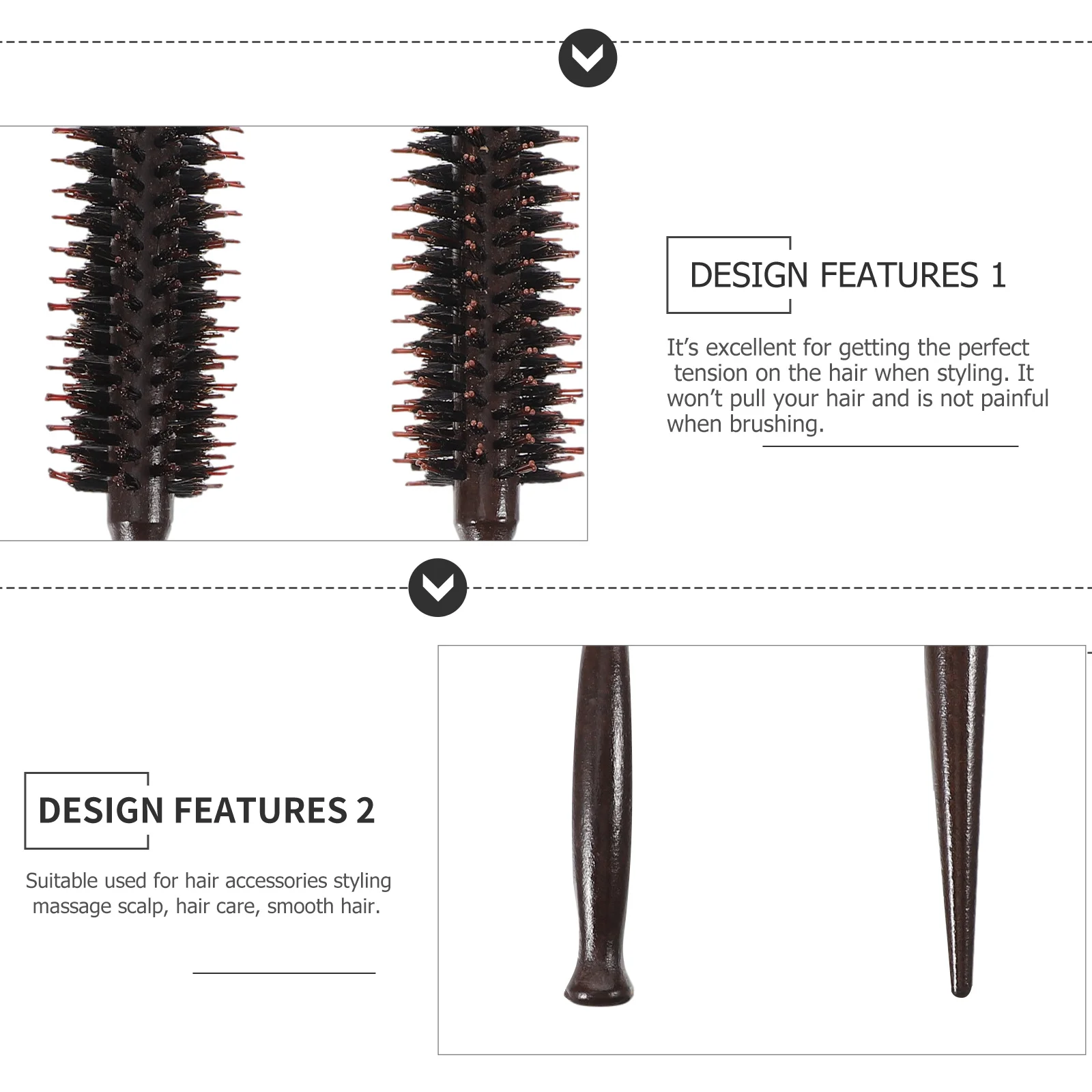 

2pcs Wooden Handle Boar Bristle Comb Natural Bristles Scalp Massage Smooth Hair Styling Detangling Brush Women Curly Hair