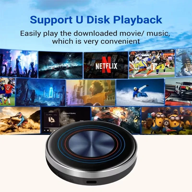 PICASOU CarPlay AI Box Portable Android Smart Media Box Safety Certified Wireless Android Auto for Car