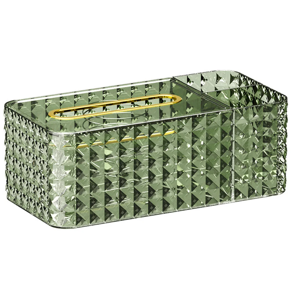 

Gold Plated Edge Tissue Box Transparent Modern Design Large Capacity For Home Hotel Car Napkin Holder End Table Organizer
