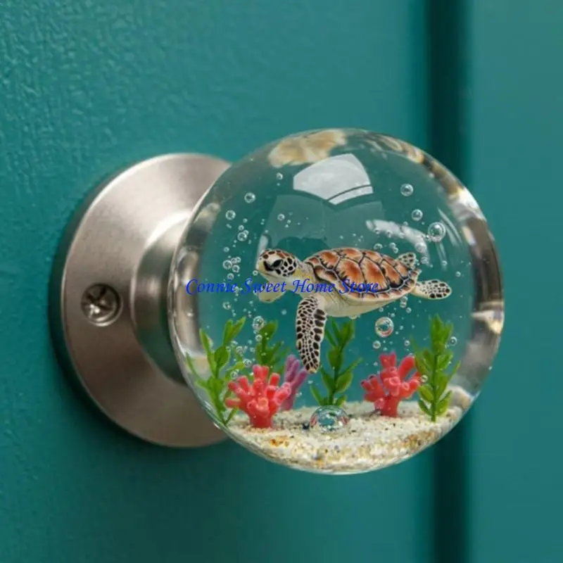 LXAF Crystals Clear Flower Door Handle Retro Artistics Round Knob Unique Bedroom Decoration With Nature Home Improvement