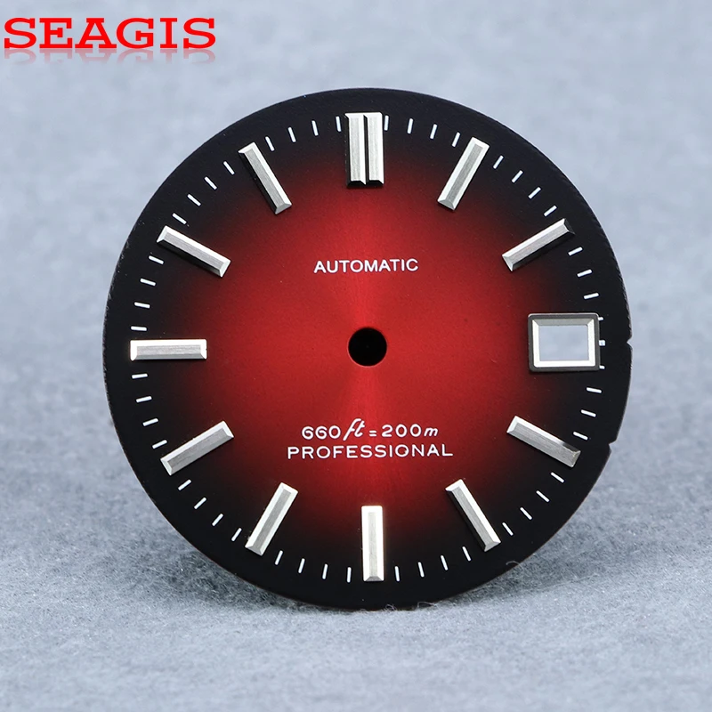 NH35 Dial 28.5mm Gradual red GS MOD Movement Tanpa Logo