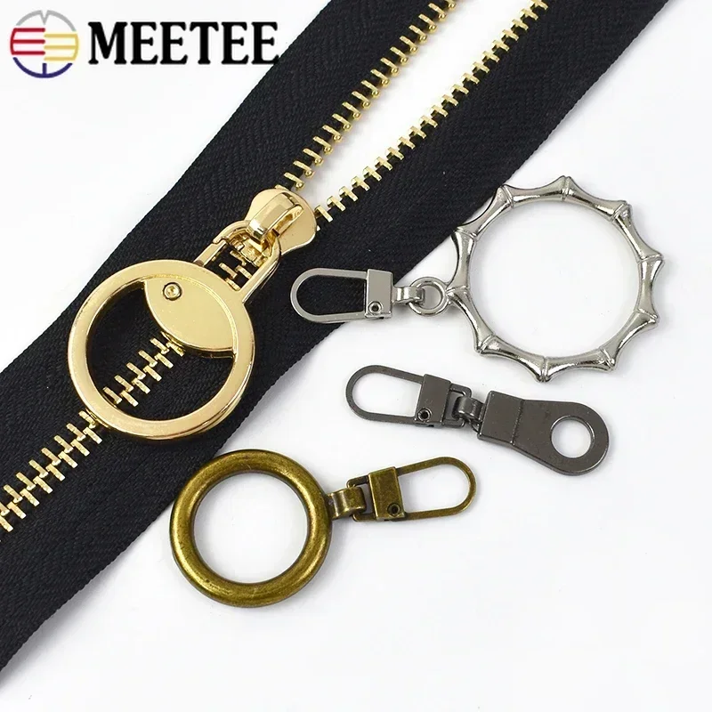 5/10Pcs Meetee Zipper Puller Head Detach O Ring Spring Buckle Zip Handle Clothes Decoration Zippers Slider Luggage Tag Zips Pull image 6
