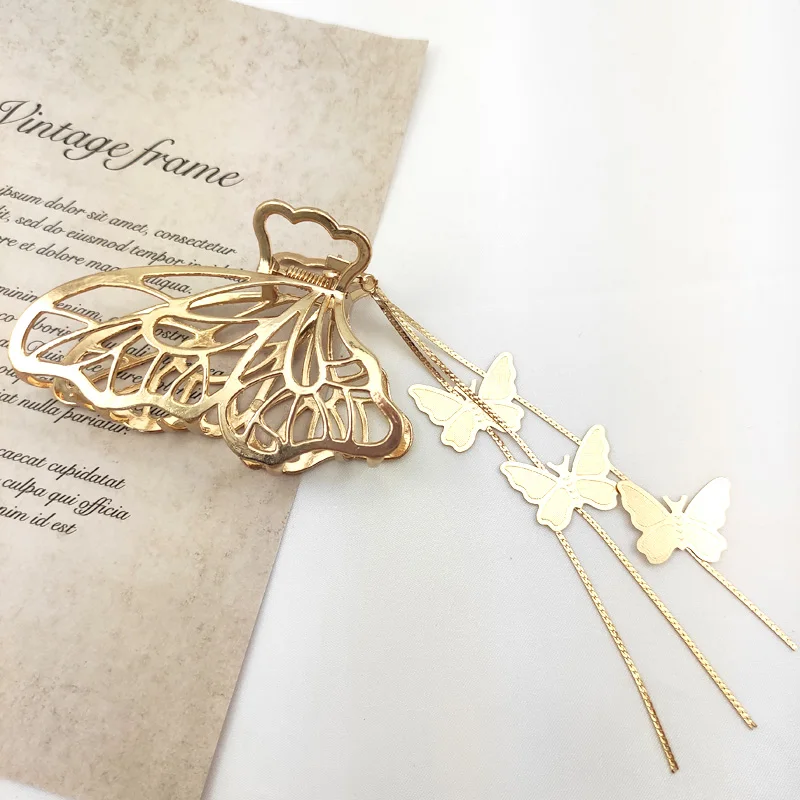 Butterfly Metal Clip Hair Grab Elegant Vintage Fringe Headband clip Hair Accessories