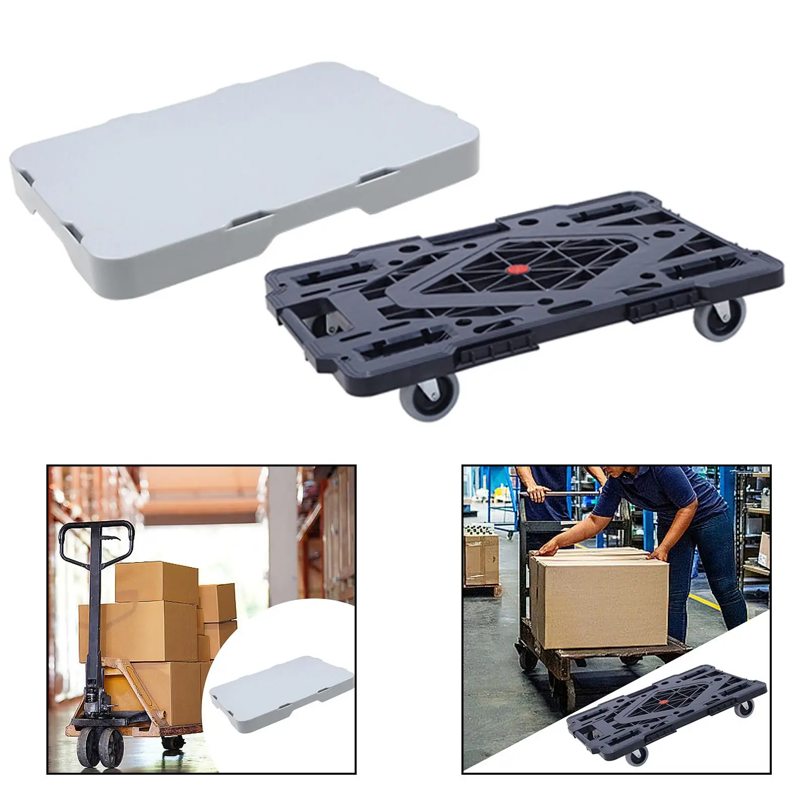 Furniture Dolly Handling Truck 360° Rubber Casters Anti Slip Furniture Mover Wheels Platform for Table Sofa Piano Box Camping