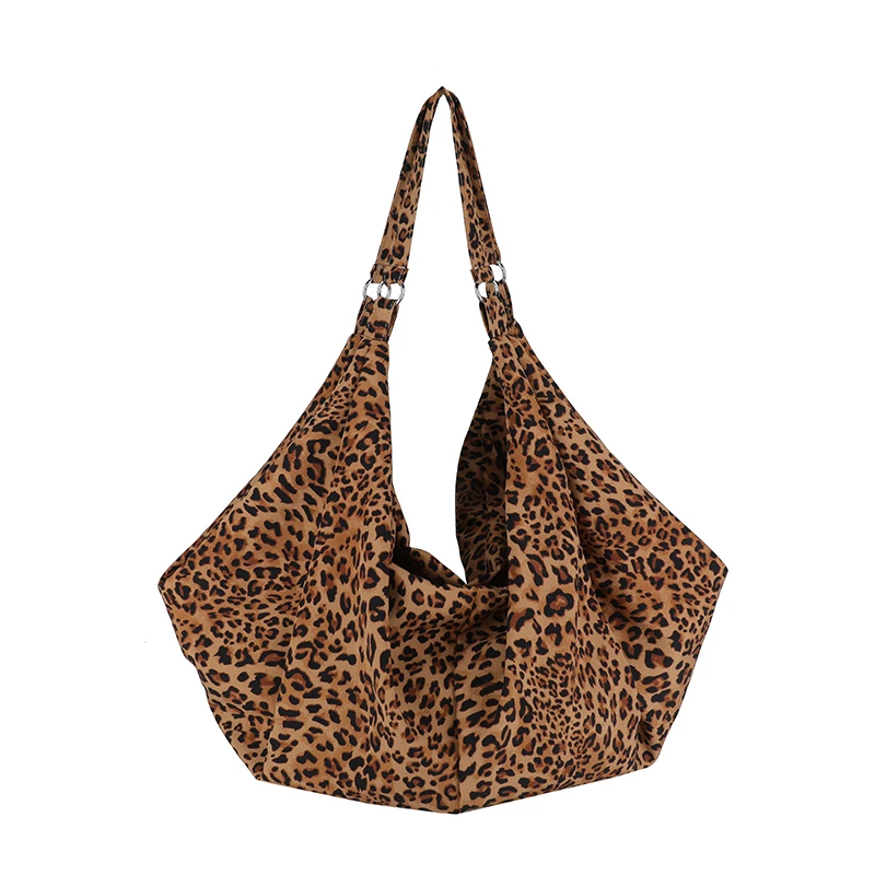 

Large Cloth Leopard Hobo Bags Women Big Canvas Plaid Packages New In 2024 Winter Shoulder Bags Korea Lazy Style Casual Totes