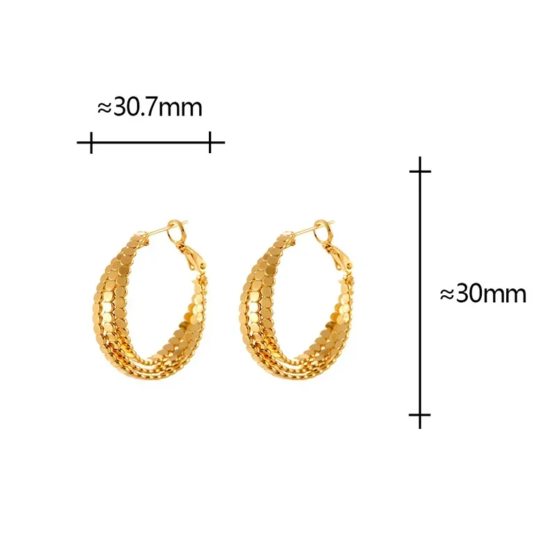 

Real 925 Sterling Silver 18K Gold Twisted Round Hoop Earrings for Women Trendy Fine Jewelry Personality Accessories