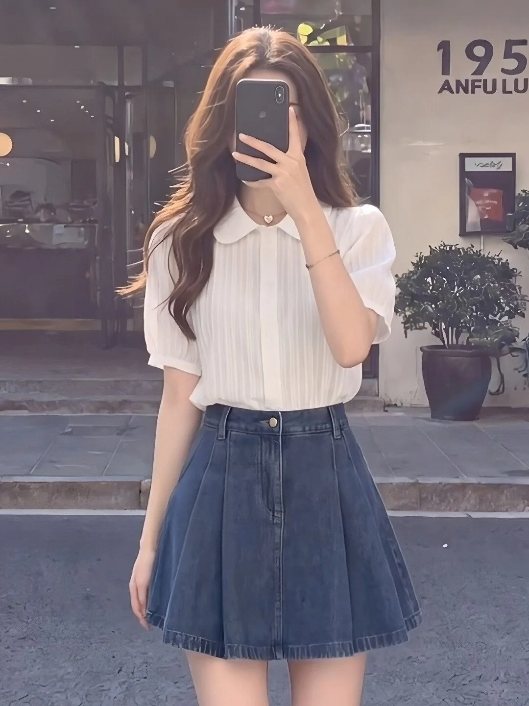 

Summer College Style Fashionable Young-looking Doll Collar Shirt Women's Short Sleeve Korean System Versatile Top Citywalk