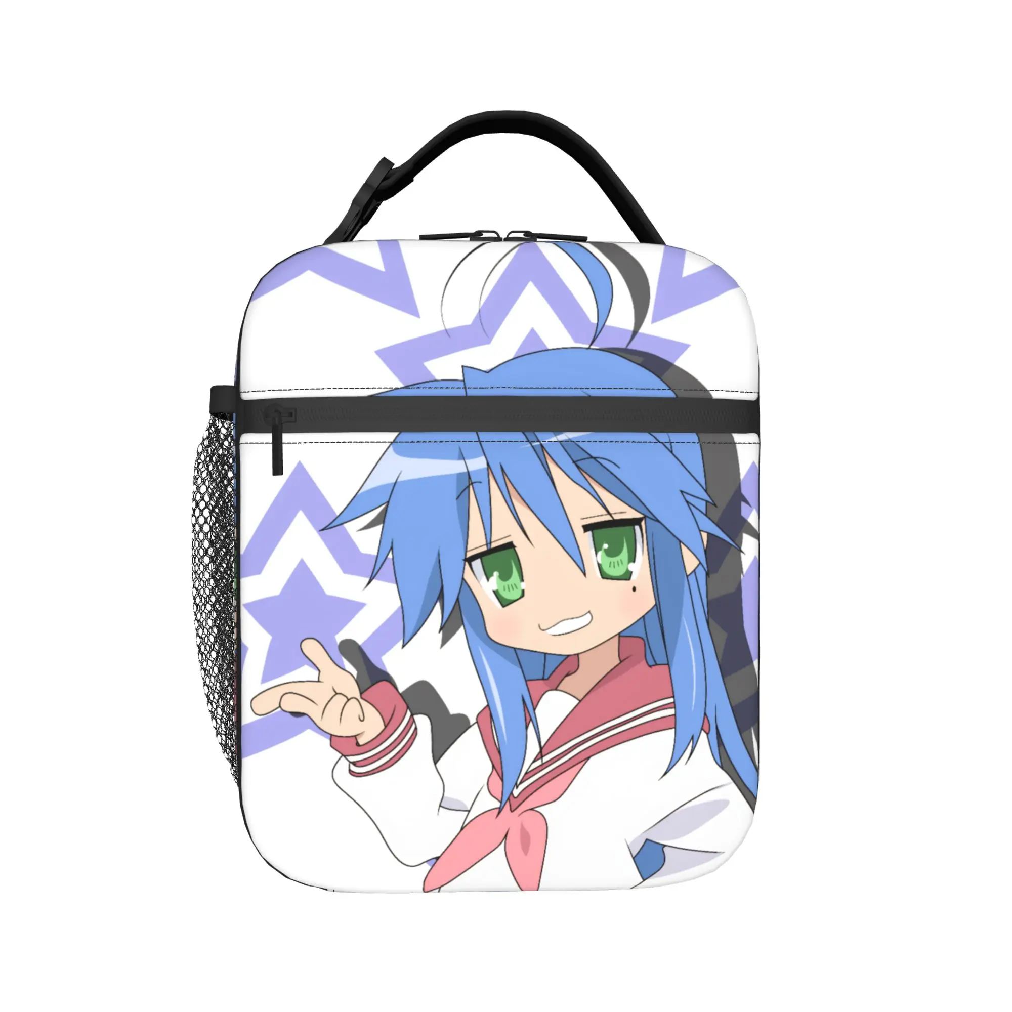 Lucky Star  Anime Insulated Lunch Bag Portable Izumi Konata Reusable Thermal Bag Tote Lunch Box School  Picnic Food Handbags