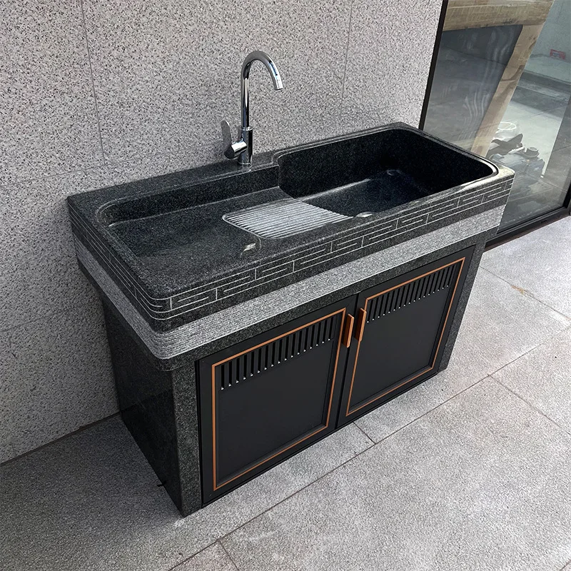 Outdoor Courtyard Sink Whole Stone Laundry Pool with Washboard Marble Laundry Sink Balcony Stone Laundry Sink