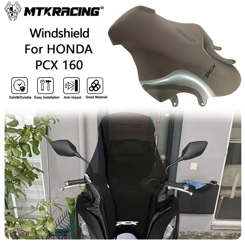 

MTKRACING Windshield For HONDA PCX 160 2021-2024 Motorcycle windscreen windshield wind screen wind deflectors