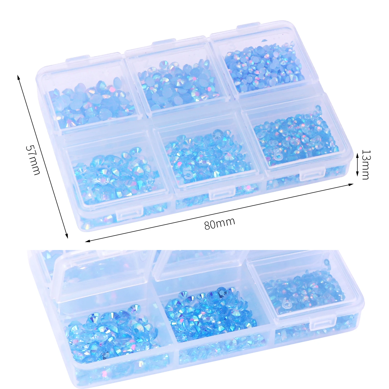 2700pcs/box 2/3/4mm Ab Jelly Nail Rhinestones Resin Flatback Nail Gem Stone For Diy Nail Art Decoration Accessories