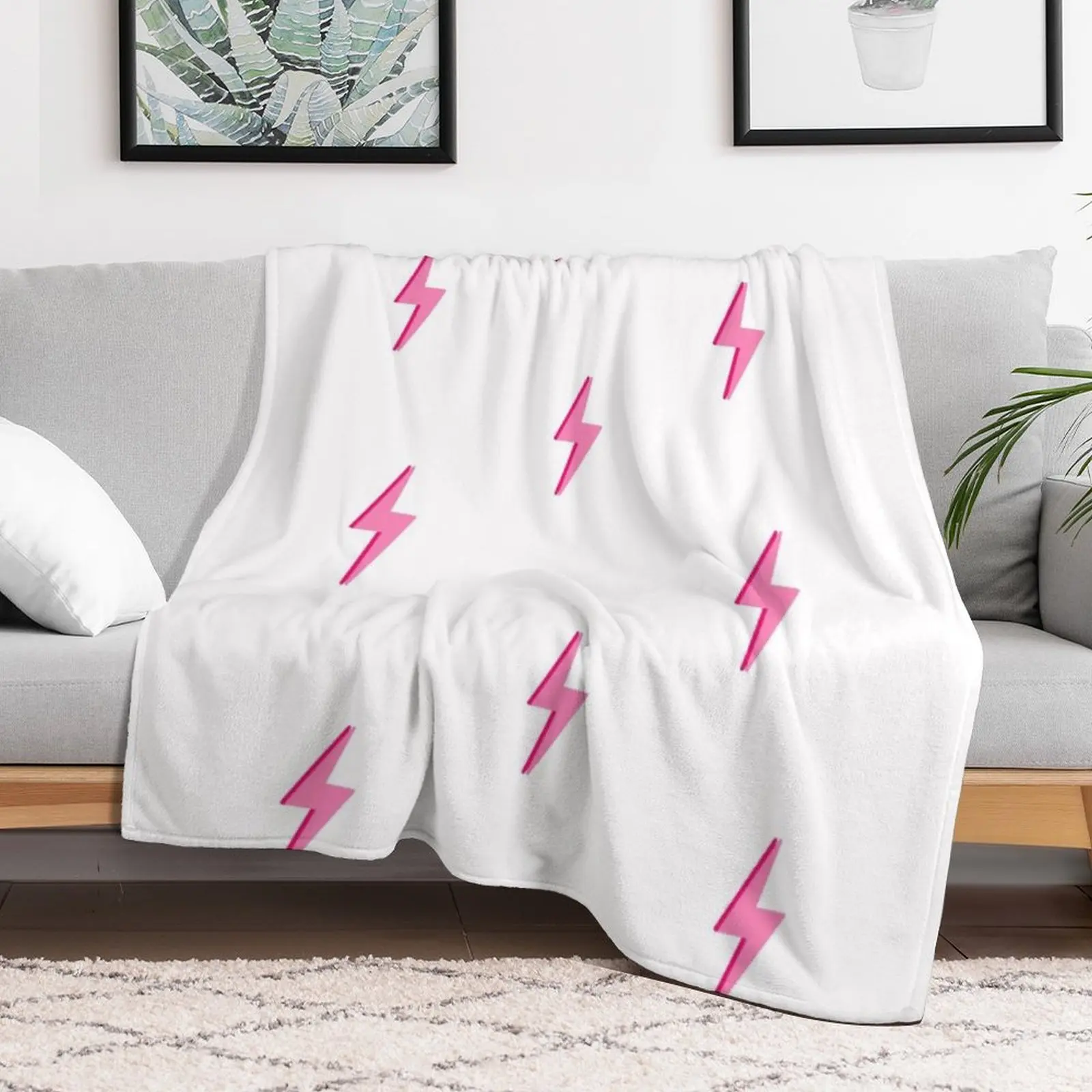 Pink Lightning Bolt Throw Blanket Winter beds Summer Warm Blankets