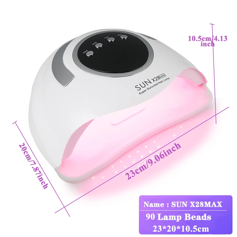 SUN X28MAX 90LED UV Lamp for Nails Gel Polish Drying With LED Display Auto Sensor Professional Manicure Lamp Dryer Home Use Tool