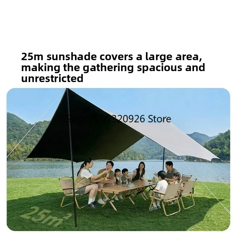 Outdoor camping titanium vinyl sunscreen sunshade simple rainproof windproof camping portable suit party