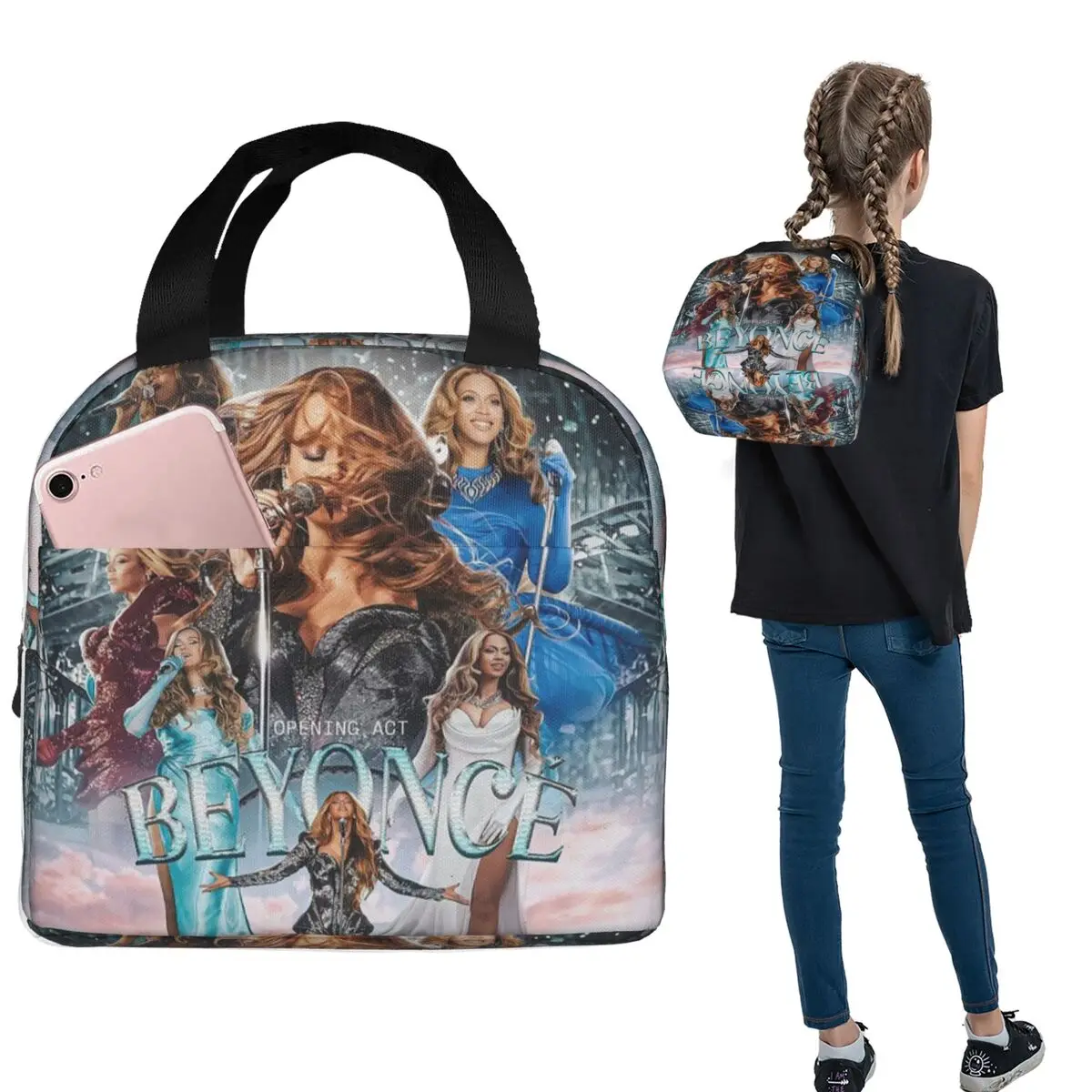

Изолированная сумка для обеда Beyonce для женщин и детей, портативные коробки для еды, термосумка для обеда