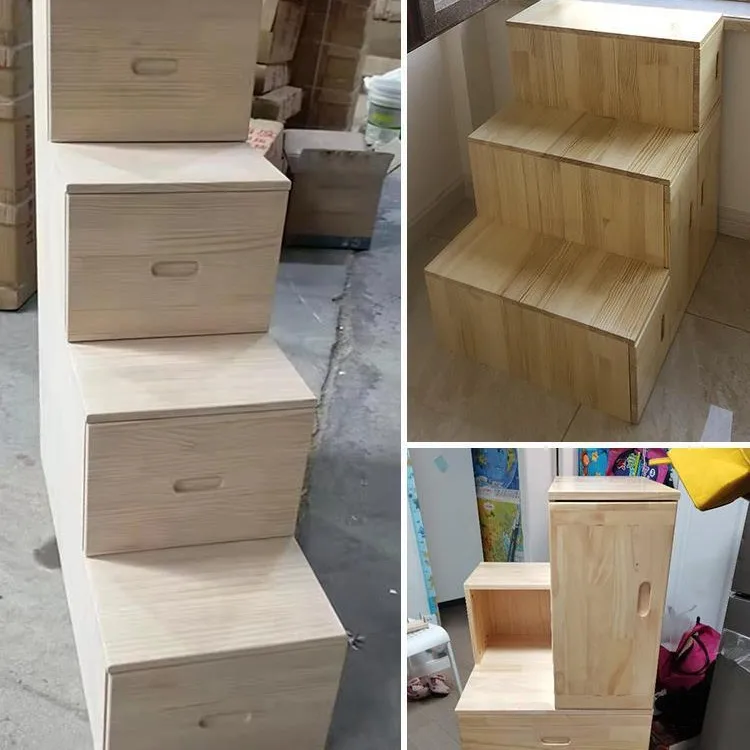 

Solid wood ladder cabinet ladder step locker high and low bed drawer stairs