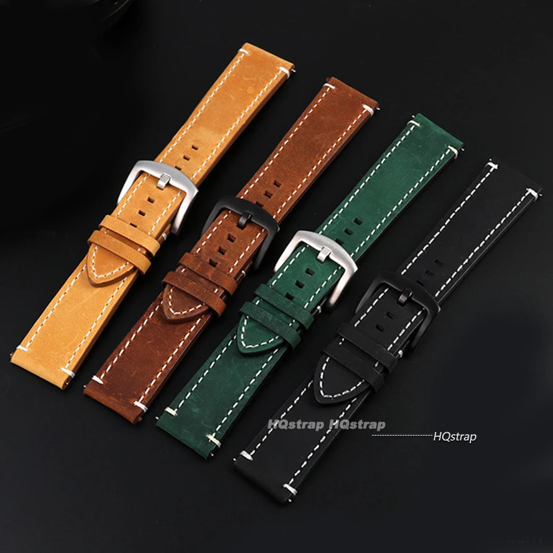 Retro Geniune Calf Leather Watchband 18mm 20mm 22mm 24mm Watch Strap for Seiko High-end Quick Release Wristbelt for Rolex Band