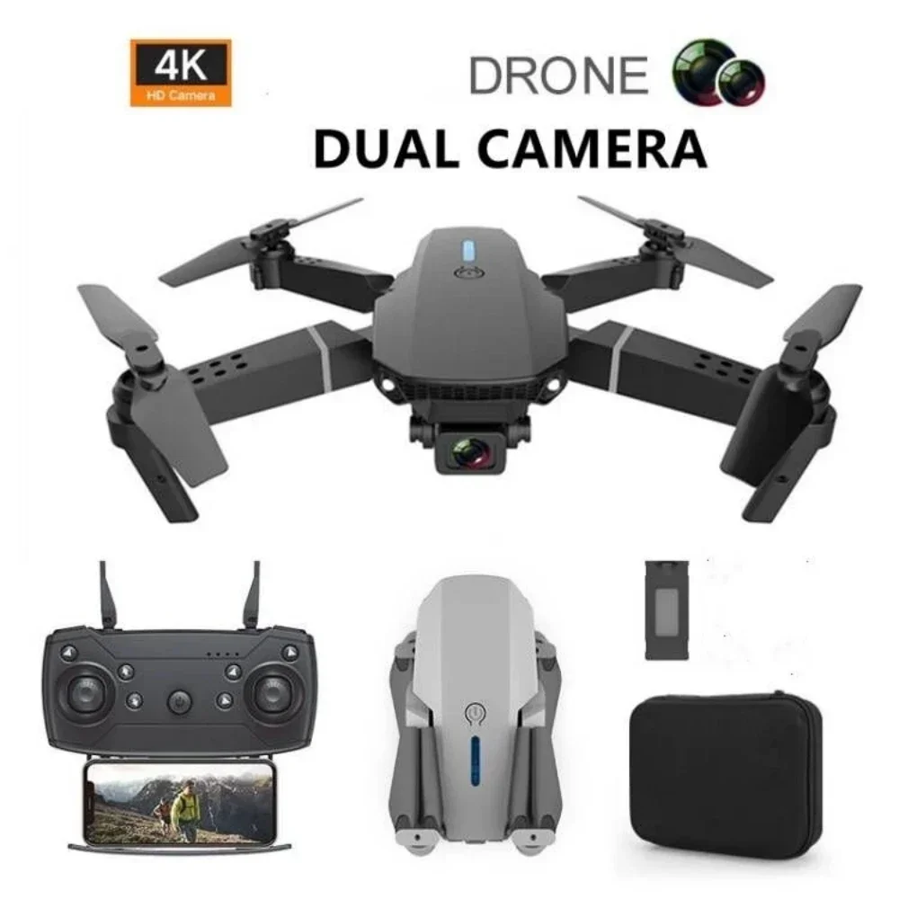 E88 Pro Drone 4k Profesional HD 4k Rc aereo Dual-Camera grandangolare testa telecomando Quadcopter aereo giocattolo elicottero