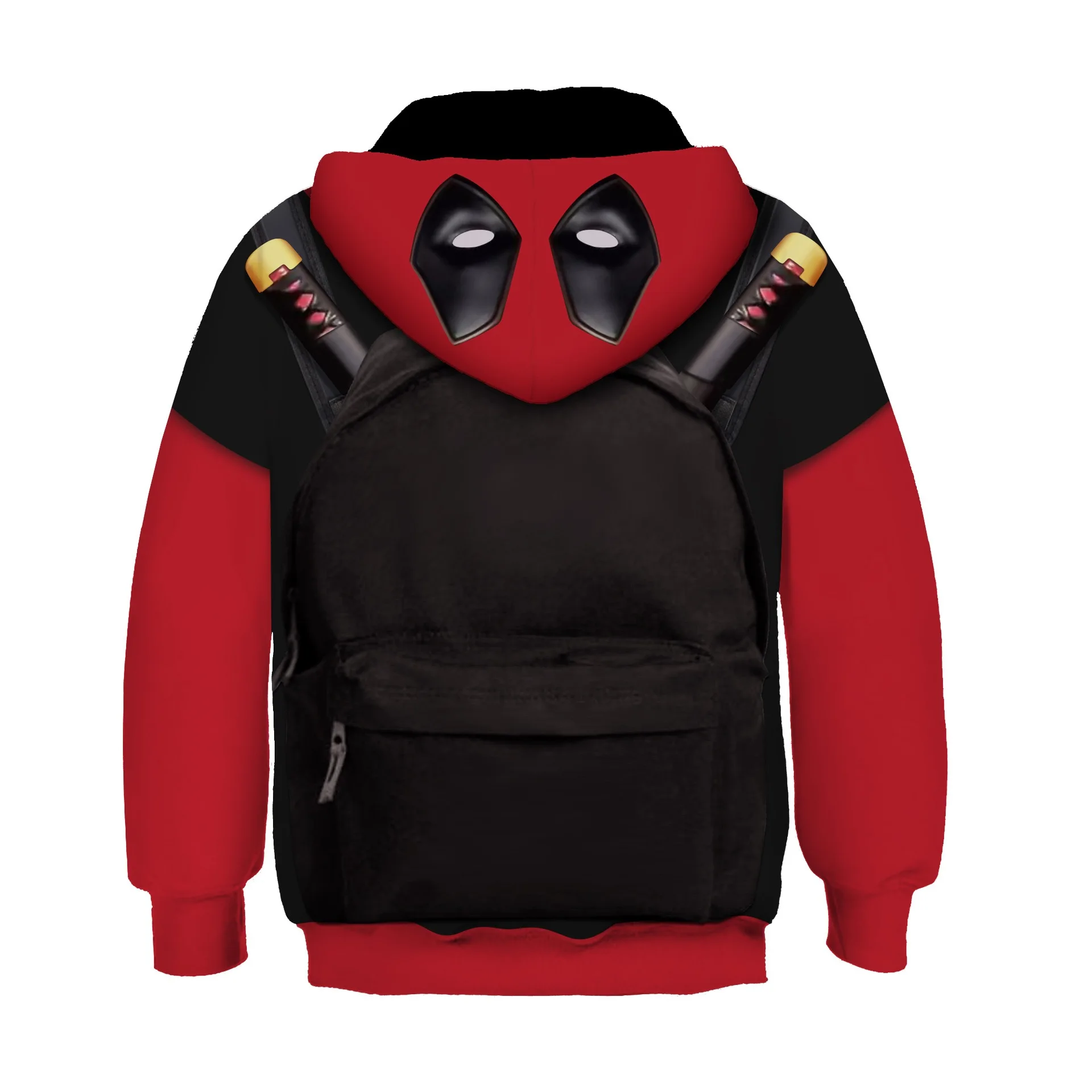 Boys Deadpool Hoodie Superhero 3D Polyester Coat Kids Thin Deadpool Cosplay Costume Part Halloween Sportwear Casual