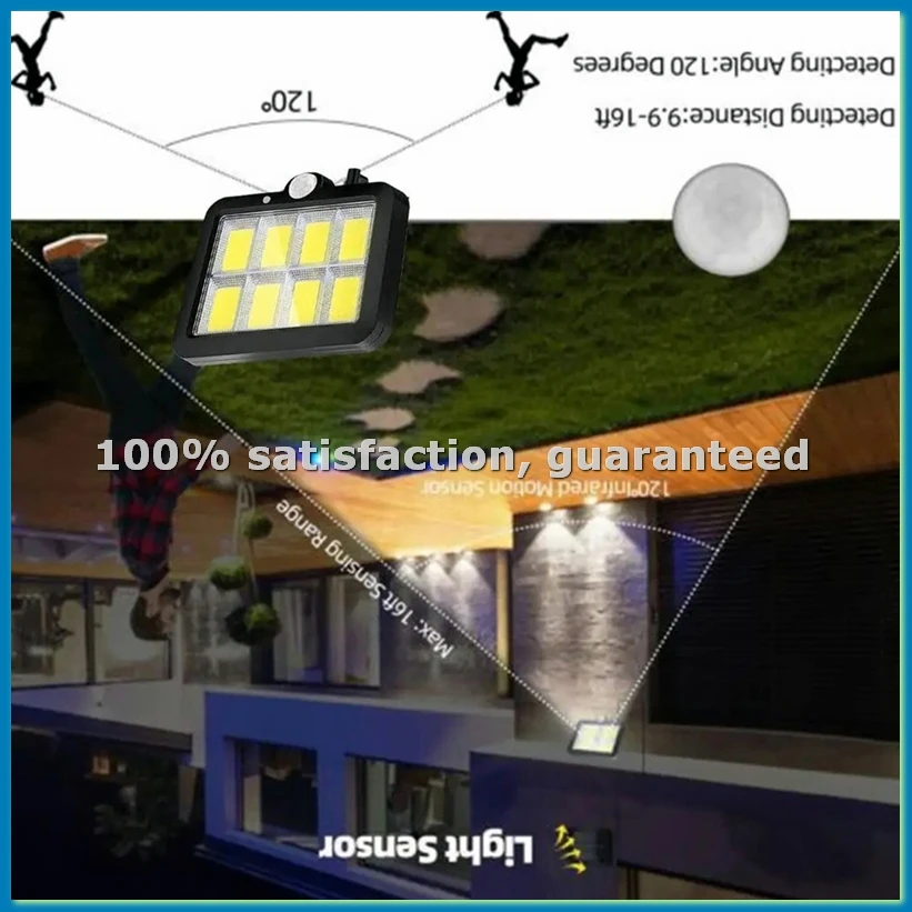 LED Solar Split Wall Lamp 3 Mode Waterproof Motion Sensor Lamps Garden Street Lighting Solar Lamp for Garden Security A