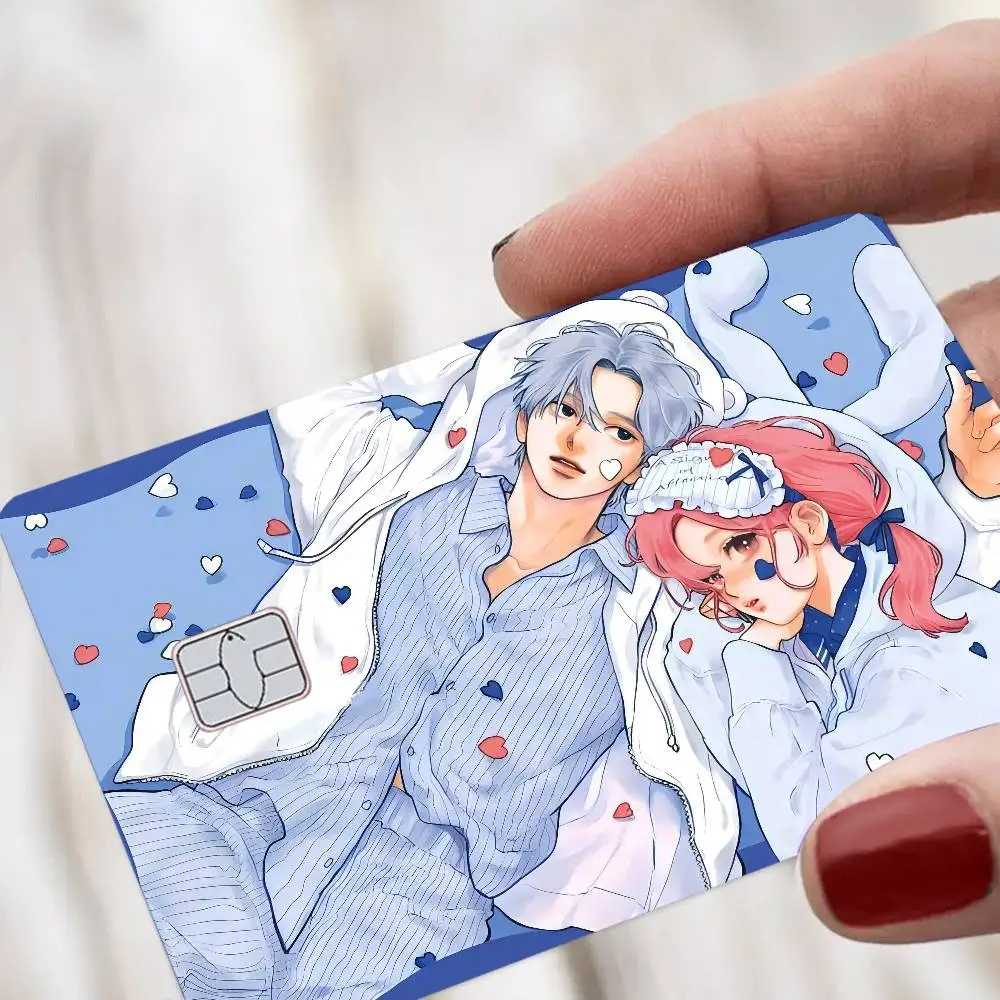 Pegatinas de Anime para Tarjetas de Crédito, Diseño de Signo de Afecto, para Tarjetas Bancarias, de Autobús y Metro, Resistentes al Agua, Regalo para Mujer