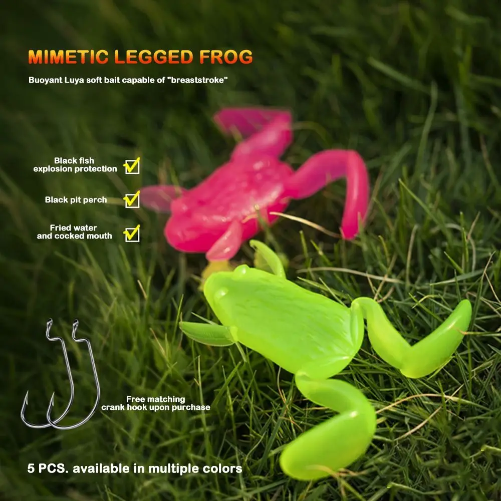 

5pcs Artificial Bait TPE Soft Frog Fishing Lures Mix Color Jigging Fishing Gear Product Lure 5g 10g Mini Frog Bait