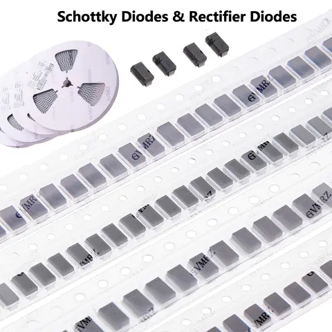 100pcs/2000pcs SS26 SS310 M5 Schottky Diodes & Rectifier Diodes Assortment Kit SS34 M7 M1 M4 RS1M RS2M US1M SF14 SS12 SS110 SS12