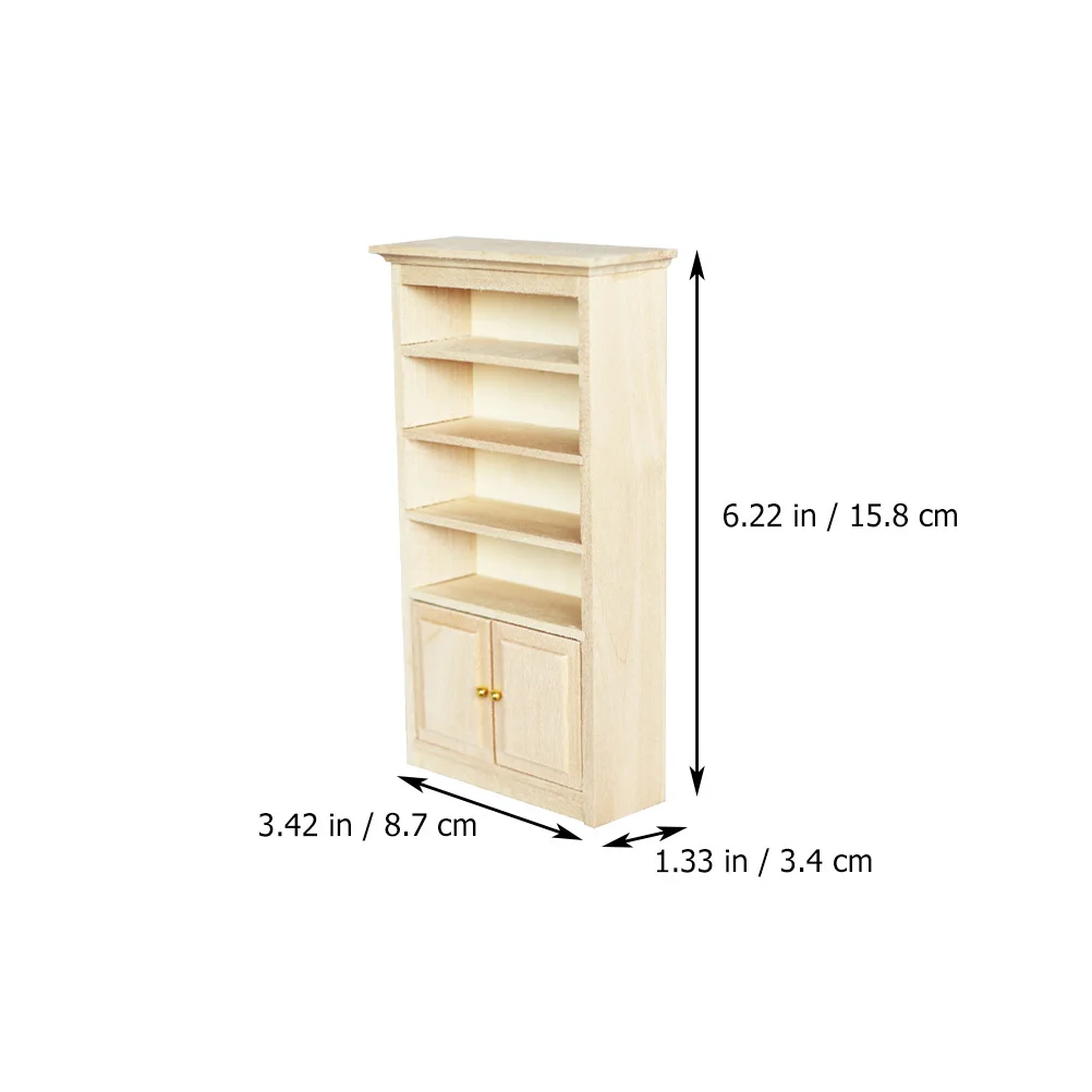 Armário de madeira maciça tamanho pequeno para diy mini casa móveis decoração armazenamento móveis artesanato ornamento