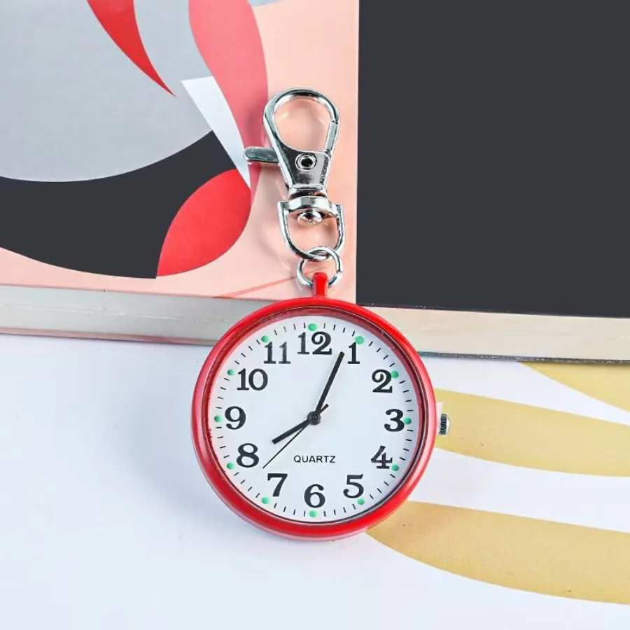 4/5 pcs Electronic Pocket Watch LED Keychain Nurse Pocket Watch Digital Watch for Student Backpacks Keys Pendant Timepiece