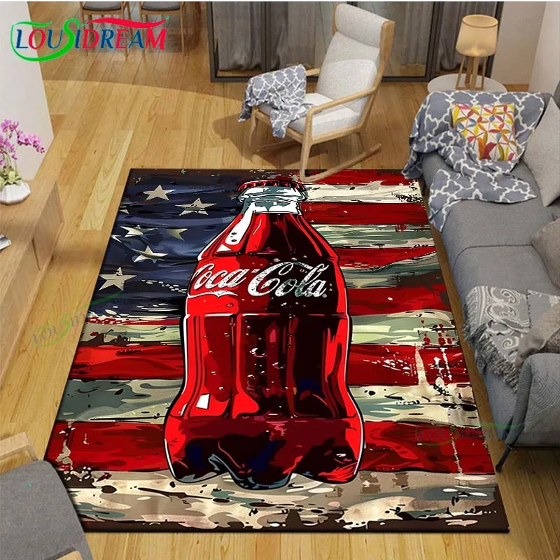 3D Fashion C-Coca-Cola Logo  Carpet for Living Room Home Sofa Decoration,Children Game Decor Floor Mat Yoga Mat Large Carpet