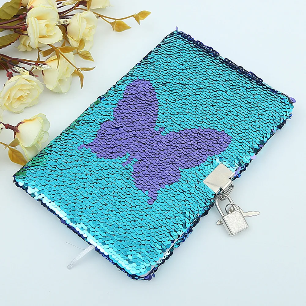 Interactive Magic Flip Sequin Notebook A5 Colorful Glitter Diary Writing Pad Creative Stationery Office School Gift