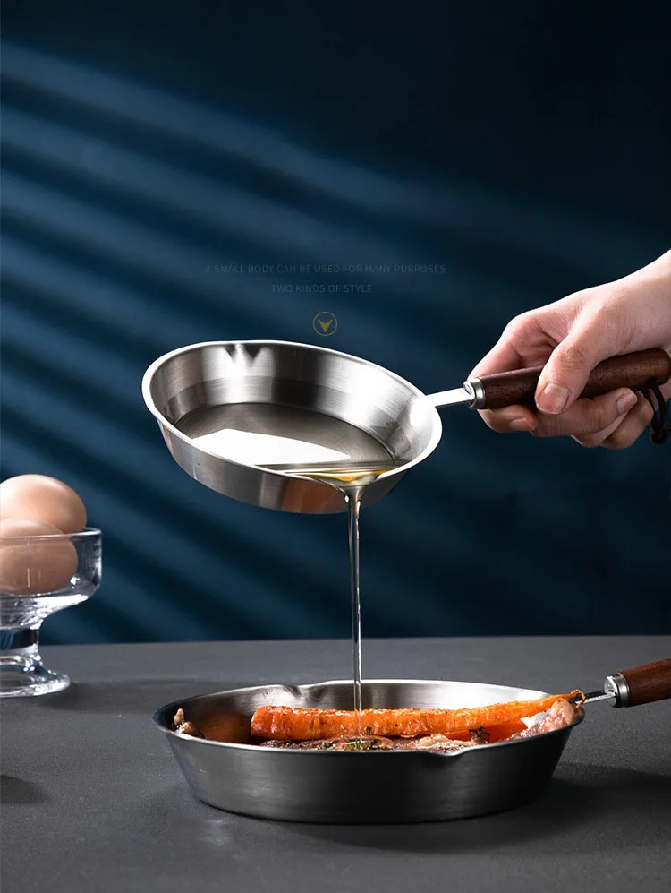 304 Stainless Steel Mini Frying Pan Small Special Induction Cooker Non-stick Oil Splashing Hot Oil