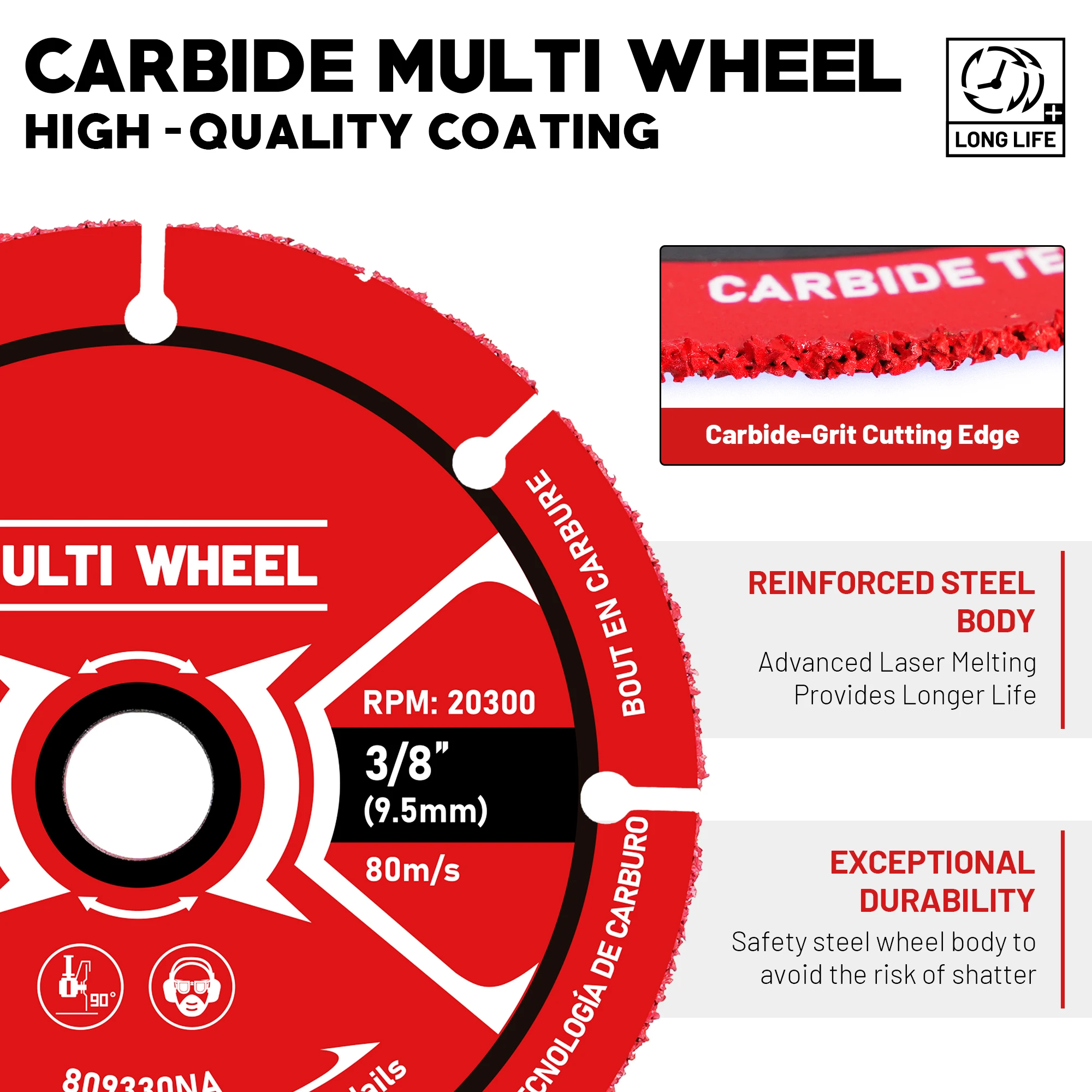 EZARC 3 Inch Carbide Cut Off Wheels 2pcs  Cutting Disc Angle Grinder Cutting Wheel for Wood Wood with Nails Laminate Plastic Cut