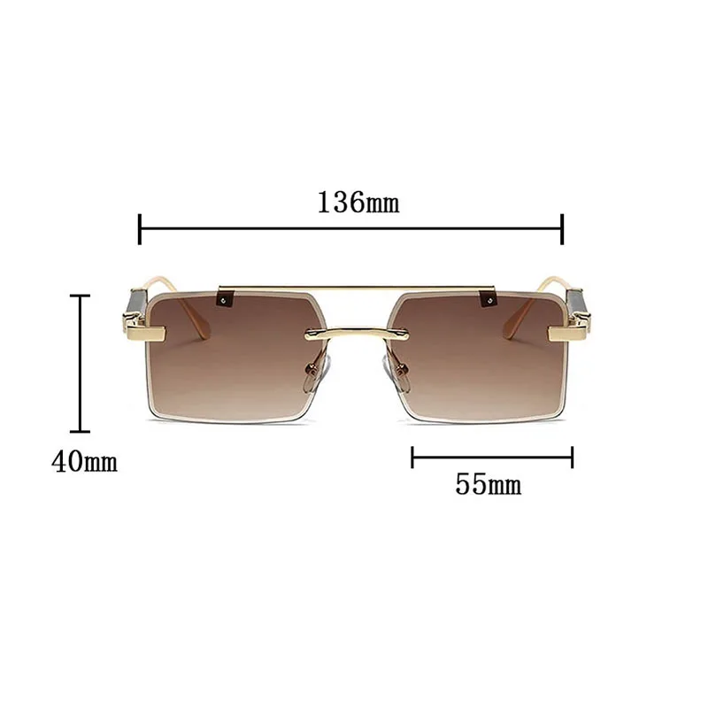 2024 Square Sunglasses For Men Rimless Fashion Glasses Vintage Oculos Sunglasses Gafas Brand Lentes Okulary Dropshipping Lunette